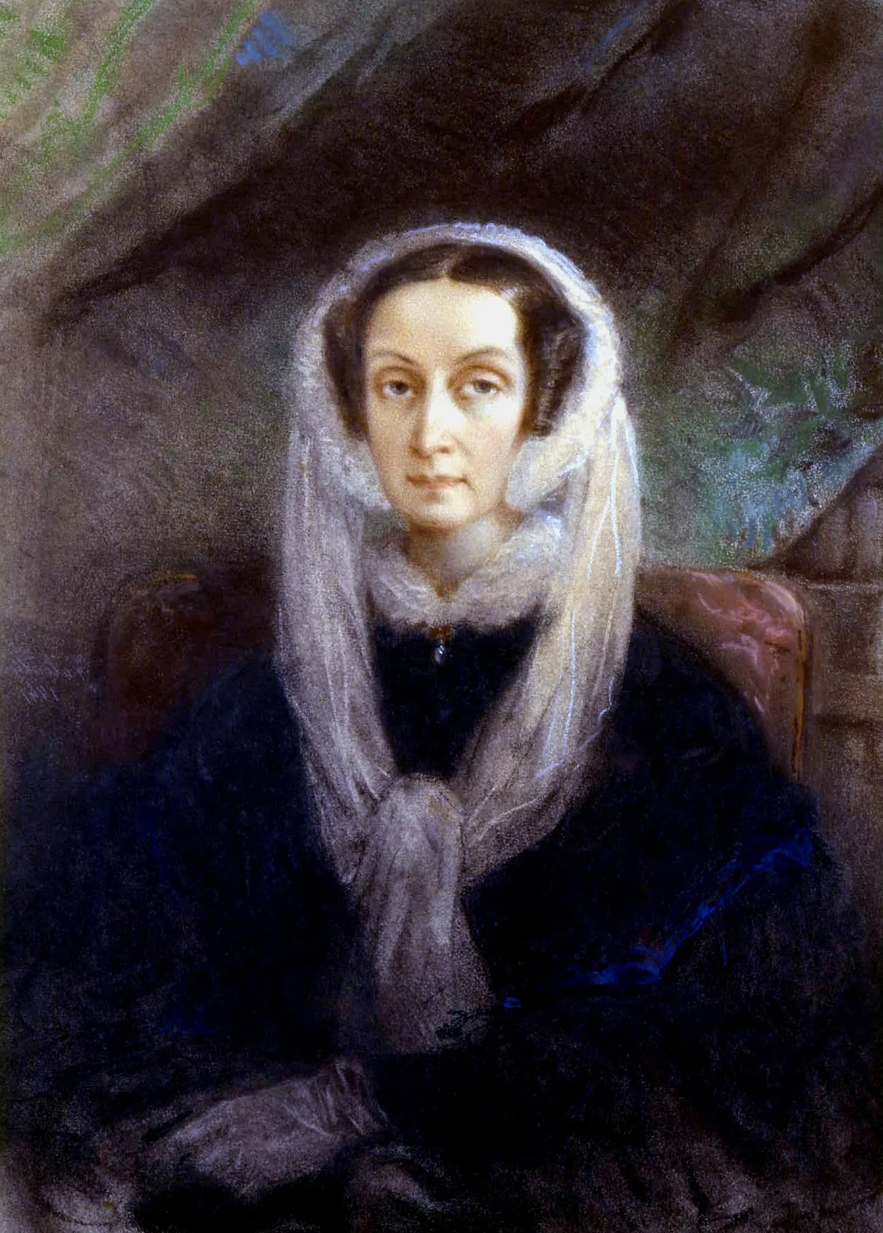 Mme Gabriel DELESSERT, née Valentine de LABORDE (1806-1894), Portrait de Dorothée de Lieven. Pastel, milieu du 19e. Collection particulière. Cliché François Louchet.